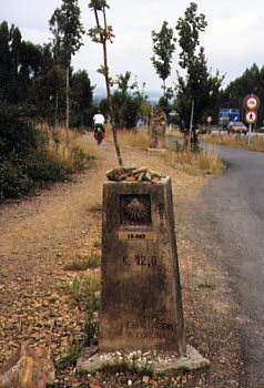 Route marker post, 12 km to go!