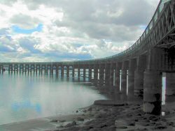 Tay Rail Bridge and the footing of the old bridge