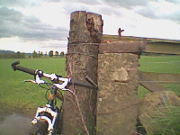 The surveyors mark on the gatepost